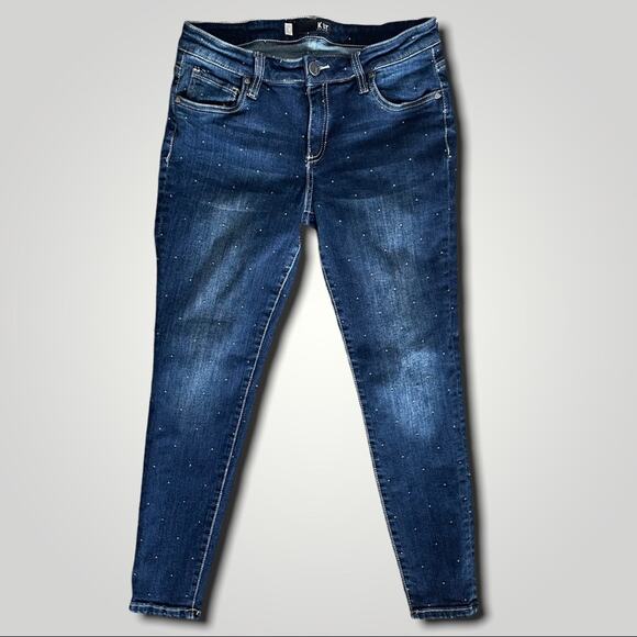KUT FROM THE KLOTH PREPPY POLKA DOT DONNA ANKLE SKINNY DENIM JEANS SMALL 6 - Picture 2 of 9